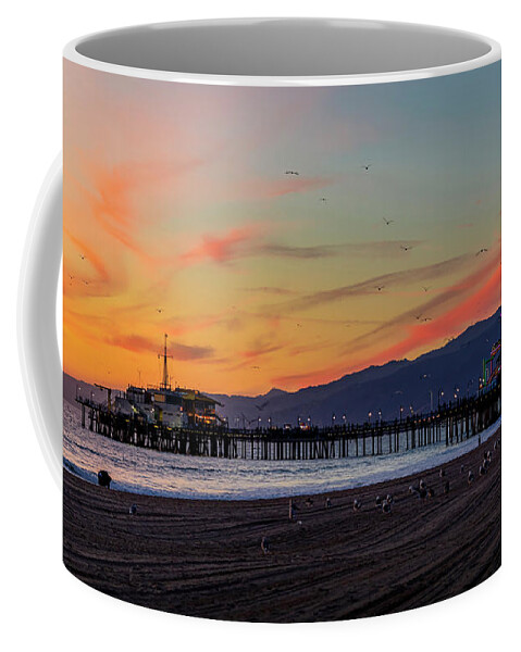 Santa Monica Pier Coffee Mug featuring the photograph Heading Home At Dusk by Gene Parks