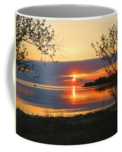 Lake Michigan. Sunset Coffee Mug featuring the photograph Headlands Sunset by Keith Stokes