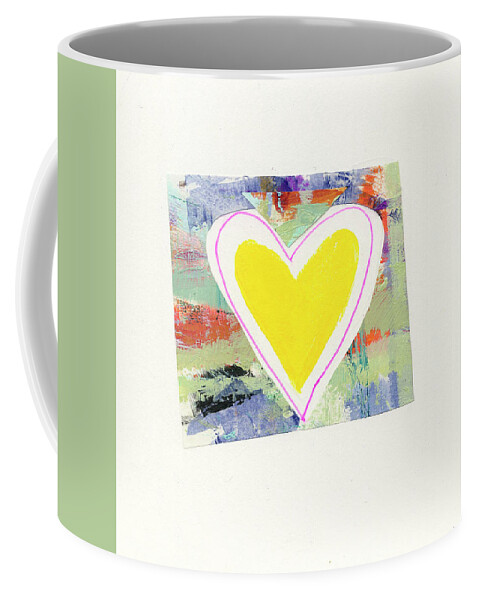 Abstract Art Coffee Mug featuring the painting Heart #34 by Jane Davies