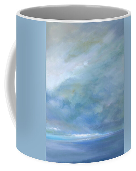 Landscapes Coffee Mug featuring the painting Heavenly Light Triptych IIi by Sheila Finch