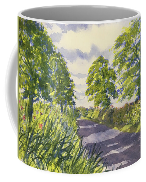 Watercolour Coffee Mug featuring the painting Hedgerows on Rudston Road by Glenn Marshall