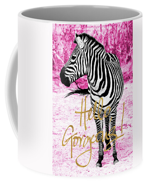 Hello Coffee Mug featuring the painting Hello Gorgeous Zebra by Gail Peck