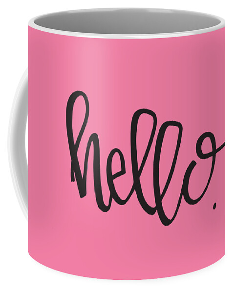 Hello Coffee Mug featuring the digital art Hello by Nancy Ingersoll