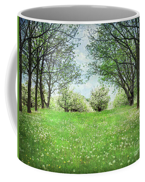 Apple Orchard Coffee Mug featuring the photograph He's In The Orchard by Kathi Mirto