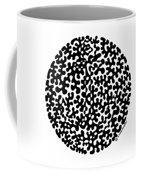 Black And White Coffee Mug featuring the drawing Hidden Image #36 by A Mad Doodler
