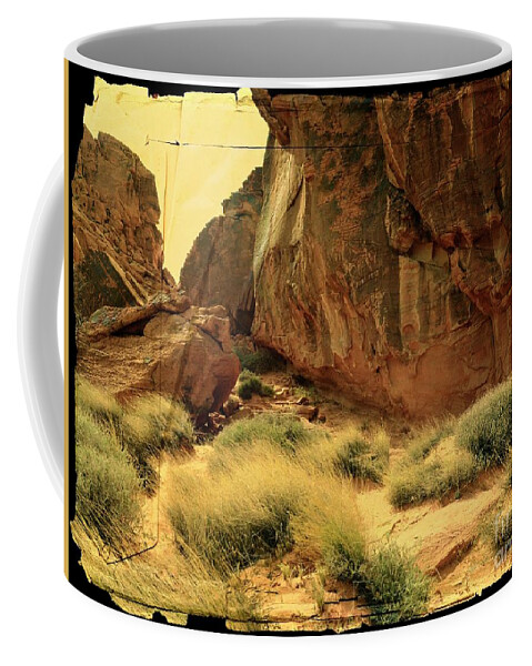 State Park Coffee Mug featuring the photograph Hideout in Valley if Fire. by Minnetta Heidbrink