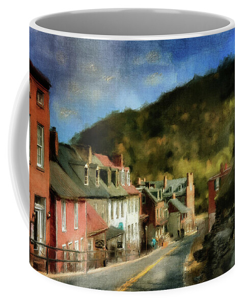 Street Coffee Mug featuring the digital art High Street In The Early Evening by Lois Bryan