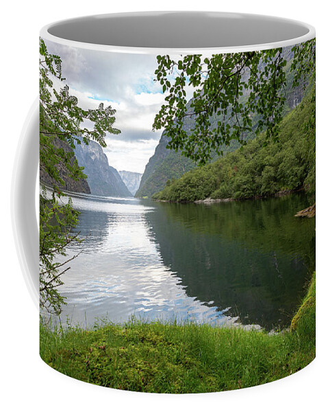 Outdoors Coffee Mug featuring the photograph Hiking the Old Postal Road by the Naeroyfjord, Norway by Andreas Levi