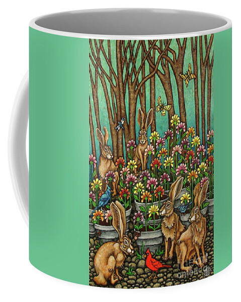 Hare Coffee Mug featuring the painting Holding Court by Amy E Fraser
