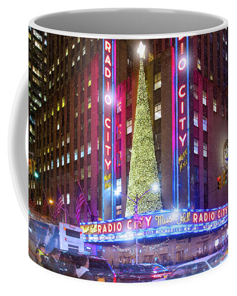 Radio City Music Hall Coffee Mug featuring the photograph Holiday Season at Radio City Music Hall by Mark Andrew Thomas