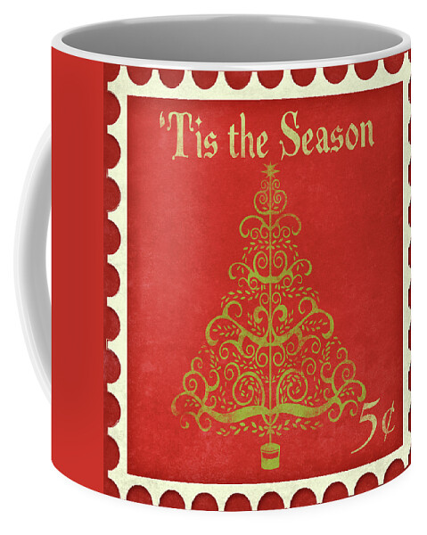 Holiday Coffee Mug featuring the digital art Holiday Stamp II by Sd Graphics Studio