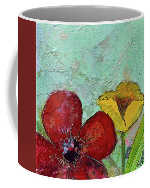 Wall Art Metal Prints Tulip Flower Tulips Red Yellow Blue Green Garden Tulip Festival Holland Holland Mi Michigan Red Flowers Yellow Flower Yellow Tulip Coffee Mug featuring the painting Holland Tulip Festival VI by Shadia Derbyshire