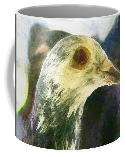Pigeon Coffee Mug featuring the photograph Homer Pigeon Up Close Chalk by Don Northup