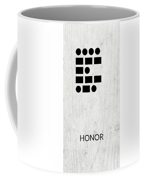Honor Coffee Mug featuring the digital art Honor Morse Code 2- Art by Linda Woods by Linda Woods