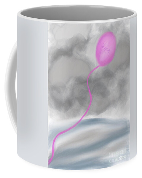 Prophetic Coffee Mug featuring the mixed media Hope Floats by Jessica Eli