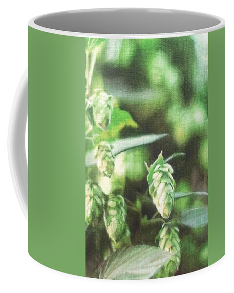 Hops Coffee Mug featuring the painting Hoppy by Cara Frafjord