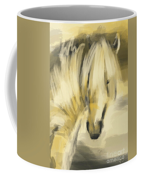 Horse Coffee Mug featuring the painting Horse kissed by the sun by Go Van Kampen