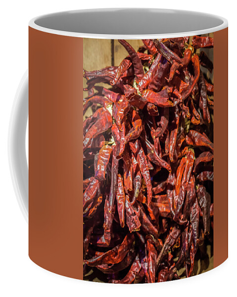 Red Coffee Mug featuring the photograph Hot Spicy Peppers by Pheasant Run Gallery