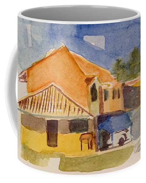 House Coffee Mug featuring the painting House Across the Way by Suzanne Giuriati Cerny