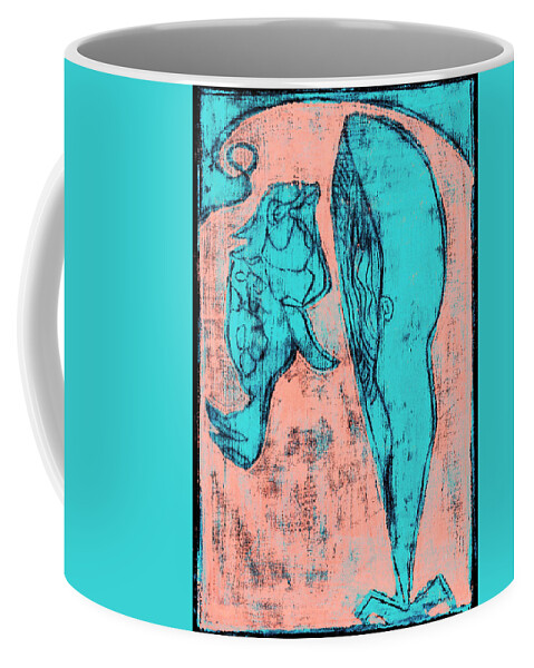 Whale Coffee Mug featuring the digital art How the Whale Got His Throat c232 by Edgeworth Johnstone