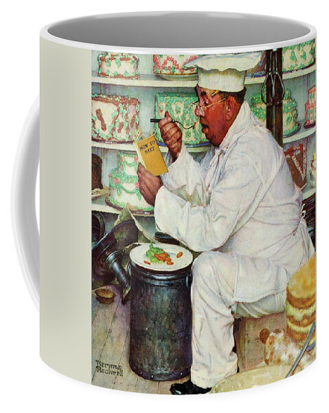 Bakers Coffee Mug featuring the painting How To Diet by Norman Rockwell