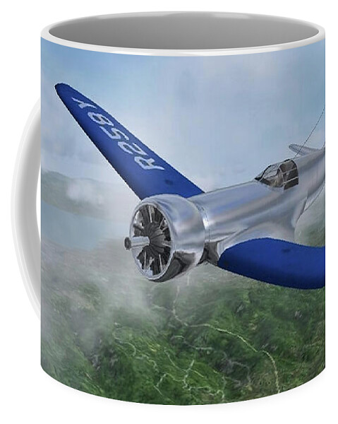 Farmboyzim Coffee Mug featuring the digital art Hughes H-1 Racer by Harold Zimmer