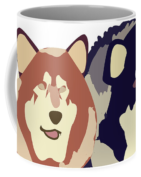 Husky Coffee Mug featuring the digital art Huskies Commission by Caroline Elgin