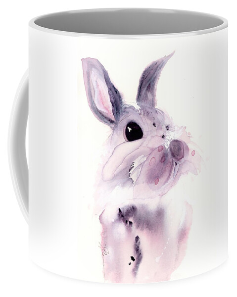 Bunny Coffee Mug featuring the painting I Didn't Mean To by Dawn Derman