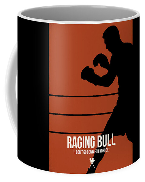 Raging Bull Coffee Mug featuring the digital art I Don't Go Down For Nobody by Naxart Studio
