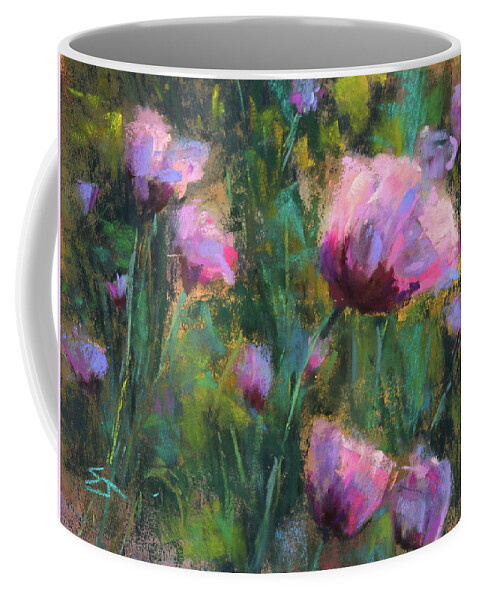 Poppies Coffee Mug featuring the painting I Dream of Purple by Susan Jenkins