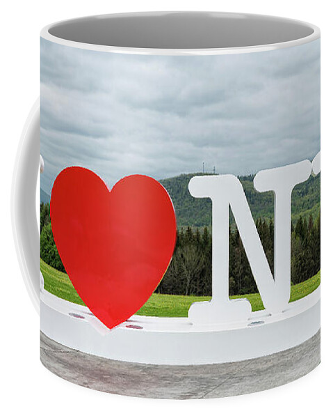 Love Coffee Mug featuring the photograph I Love New York Sign by Jim Vallee