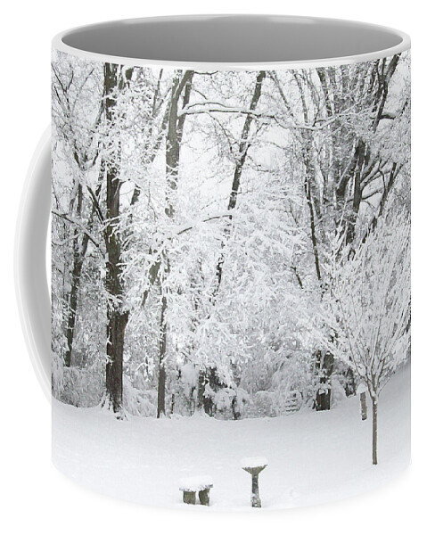 White Coffee Mug featuring the mixed media Ice and Snow2 by Belinda Landtroop