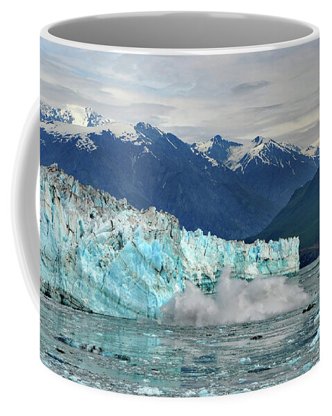 Glacier Coffee Mug featuring the photograph Iceberg Splash Hubbard Glacier by Marilyn MacCrakin