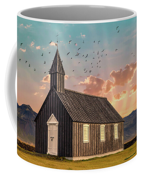 Iceland Coffee Mug featuring the photograph Iceland Chapel by David Letts