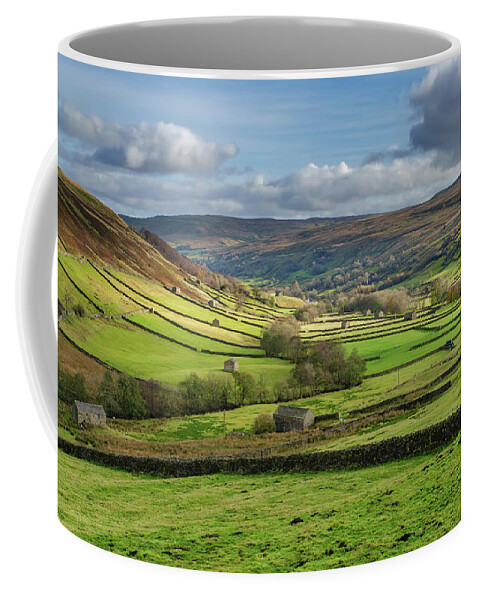 Muker Coffee Mug featuring the mixed media Iconic Swaledale by Smart Aviation