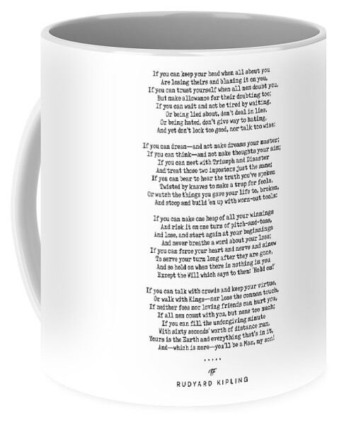 If Coffee Mug featuring the mixed media If - Rudyard Kipling - Minimal Typewriter Print by Studio Grafiikka