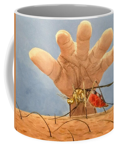 Mosquito Coffee Mug featuring the painting Ignorance is Bliss by Kevin Daly