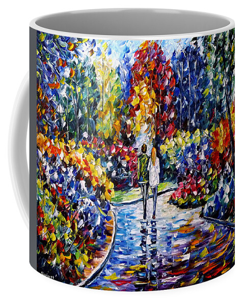 Landscape Painting Coffee Mug featuring the painting In The Garden by Mirek Kuzniar