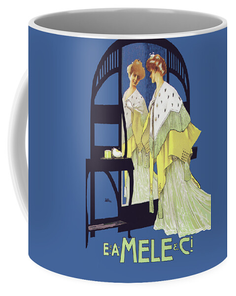 Woman Coffee Mug featuring the painting In the Mirror by Leopoldo Metlicovitz