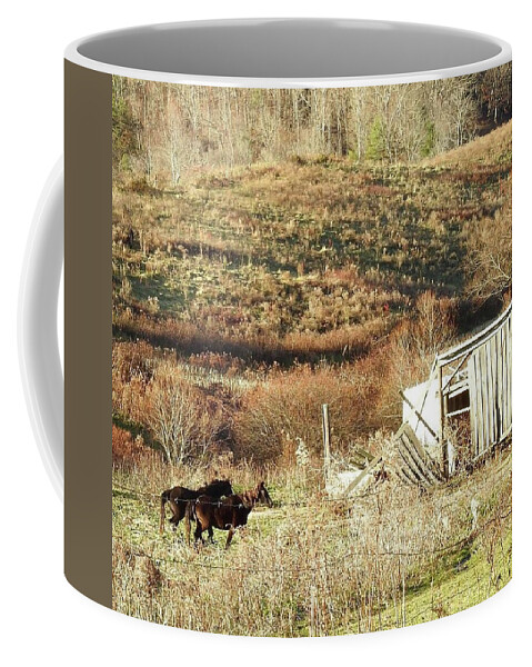 Horses Coffee Mug featuring the photograph In The Pasture by Kathy Chism