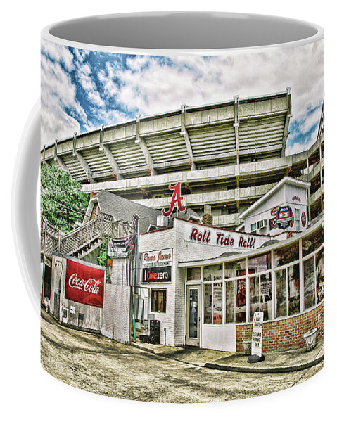 Hdr Coffee Mug featuring the photograph In the Shadow of the Stadium - HDR by Scott Pellegrin