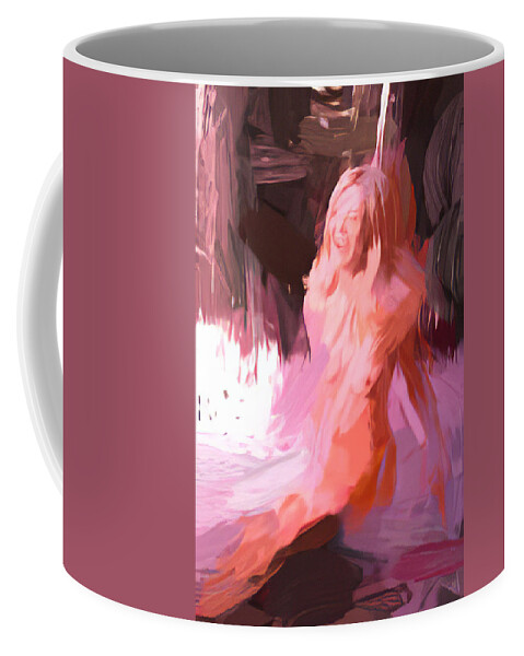 Nude Coffee Mug featuring the digital art In the water abstract by Cathy Anderson