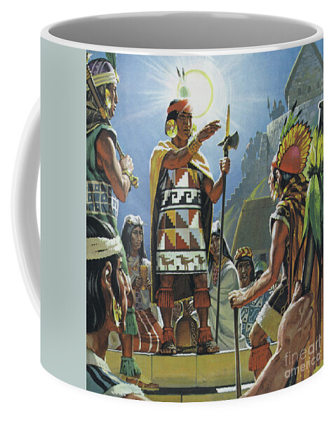 South American Coffee Mug featuring the painting Incas by Angus McBride