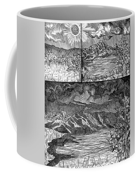 Digital Pen And Ink Coffee Mug featuring the digital art Incoming Storm by Angela Weddle