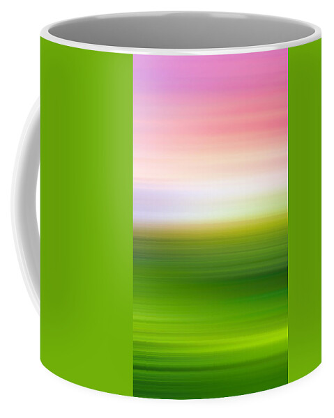 India Coffee Mug featuring the photograph India Colors - Abstract Green and Pink Panorama by Stefano Senise