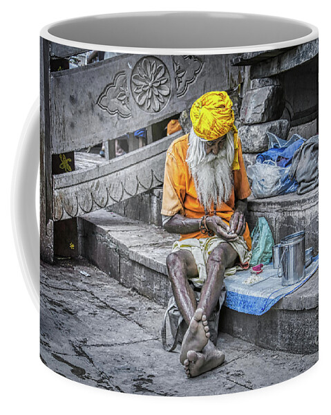 Indian Old Man Coffee Mug featuring the photograph India Streets - An Indian Old Man by Stefano Senise