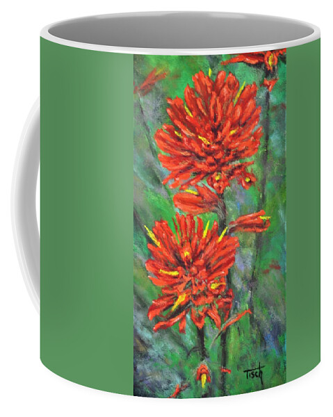 Flowers Coffee Mug featuring the painting Indian Paintbrush by Lee Tisch Bialczak