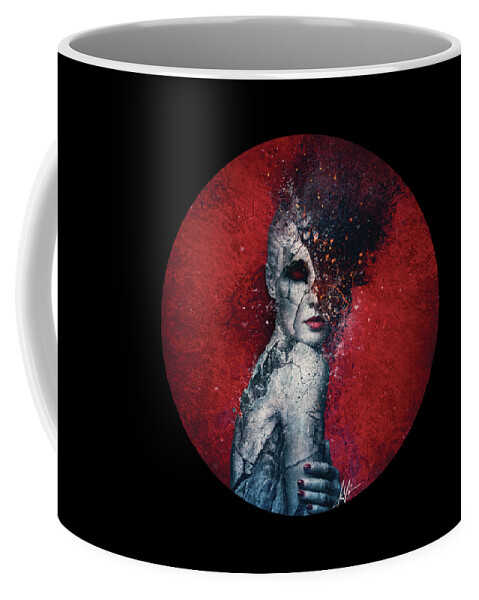 Red Coffee Mug featuring the digital art Indifference by Mario Sanchez Nevado