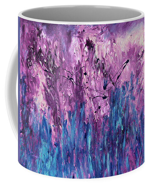 Indigo Coffee Mug featuring the painting Indigo Crystal by Joe Loffredo