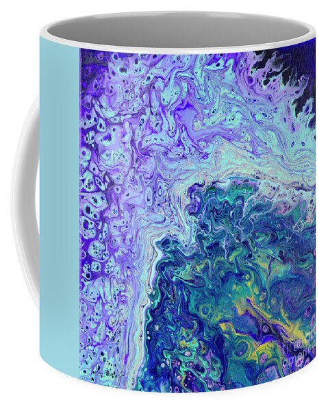 Poured Acrylics Coffee Mug featuring the painting Infinite Evolution by Lucy Arnold